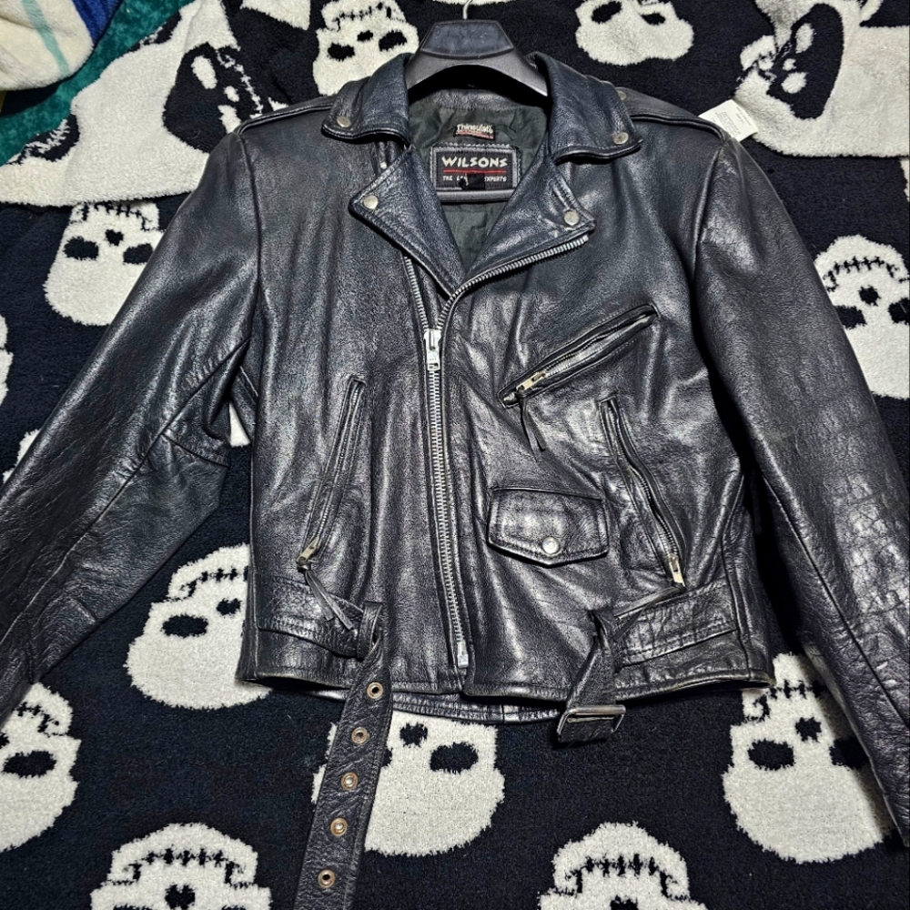 Men's real leather jacket